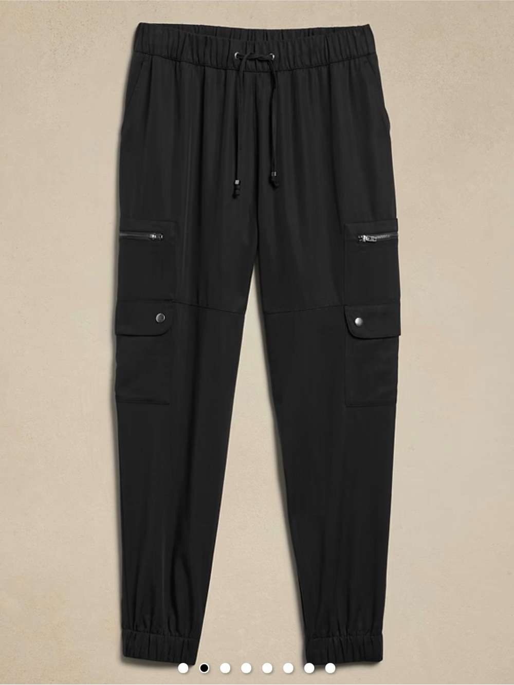 BANANA REPUBLIC Black Cargo Joggers with Zip & Flap Pockets